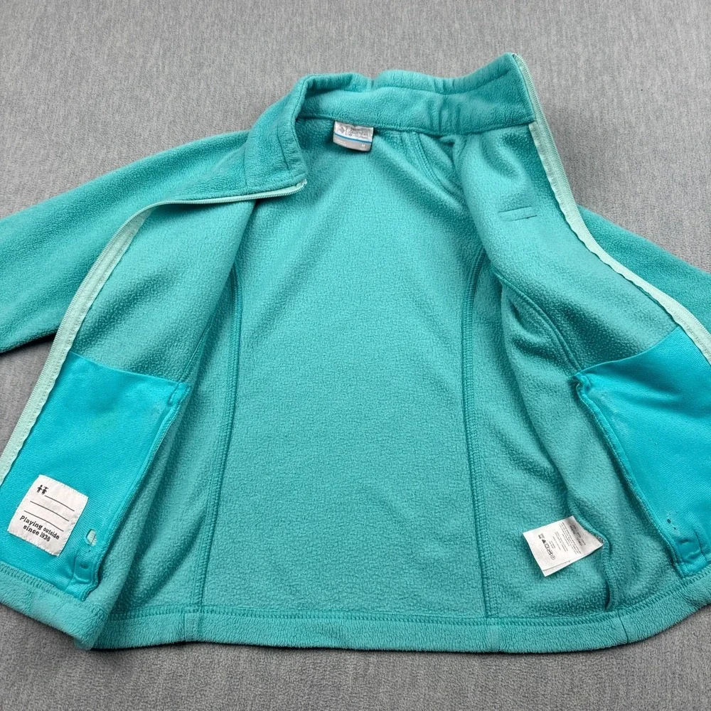 Columbia Jacket Girls Medium 10/12 Blue Benton Springs Fleece Full‎ Zip Kids